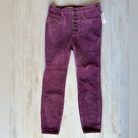 Anthropologie Pants - NWT Anthropologie Pilcro High-rise Skinny Corduroy in Mulberry